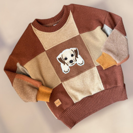 Sweter patchworkowy 92/98