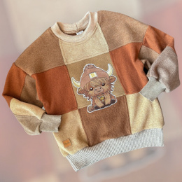 Sweter patchworkowy 98/104